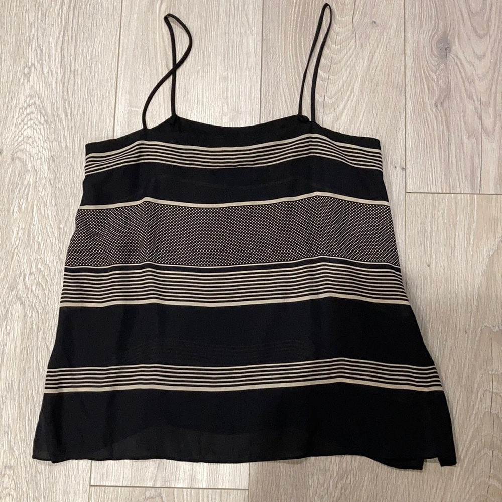 Vince Striped and Polka Dot Tank Top
